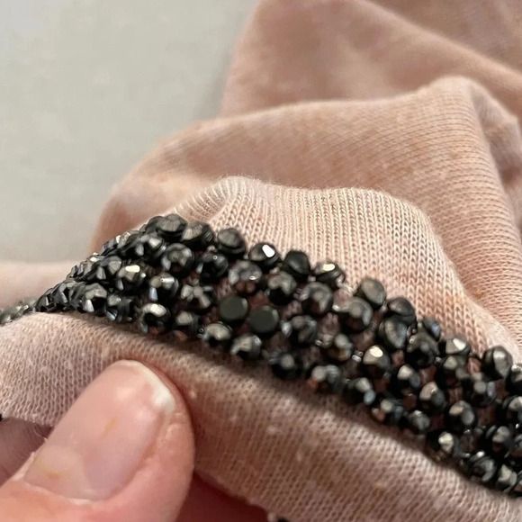 H&M Rhinestone Tee-shirt/ ๐ Peach color ๐/Semi-sheer/ Size US XS - Picture 6 of 7